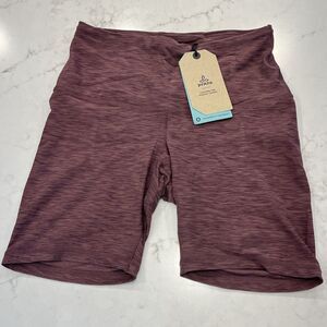 PRANA Womens NEW SZ Small Kimble High Rise Yoga Bike Shorts Stretch Burgundy